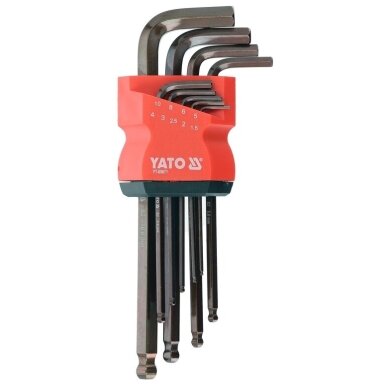 Veržliarakčių L tipo rinkinys su šarnyru S2 HEX 1.5-10mm 9vnt YT-05671 1 Veržliarakčių L tipo rinkinys su šarnyru S2 HEX 1.5-10mm 9vnt YT-05671 1