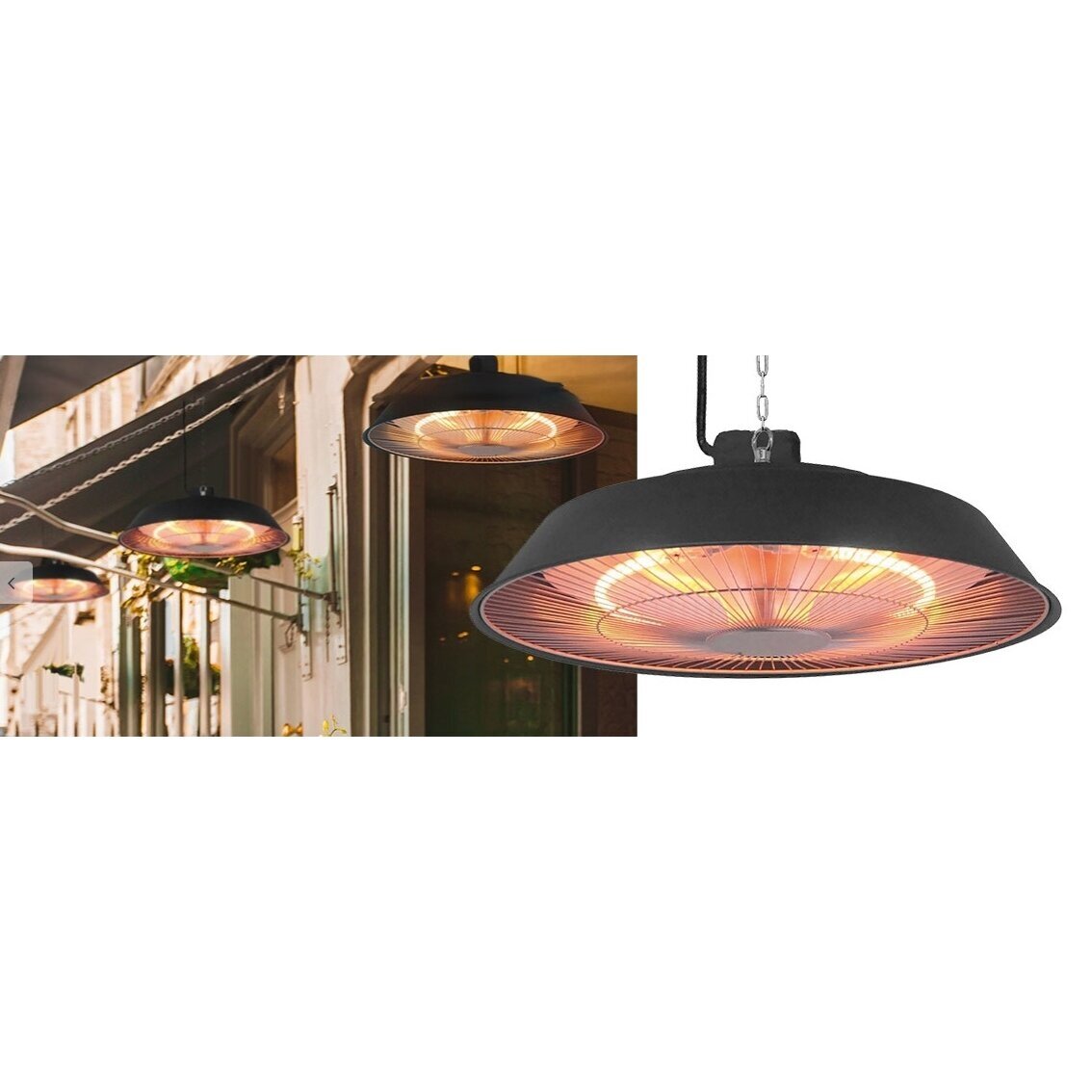 Infraraudonųjų spindulių šildytuvas pakabinamas su distanciniu valdymu 1.5kW YT-99501 6 Infraraudonųjų spindulių šildytuvas pakabinamas su distanciniu valdymu 1.5kW YT-99501 6