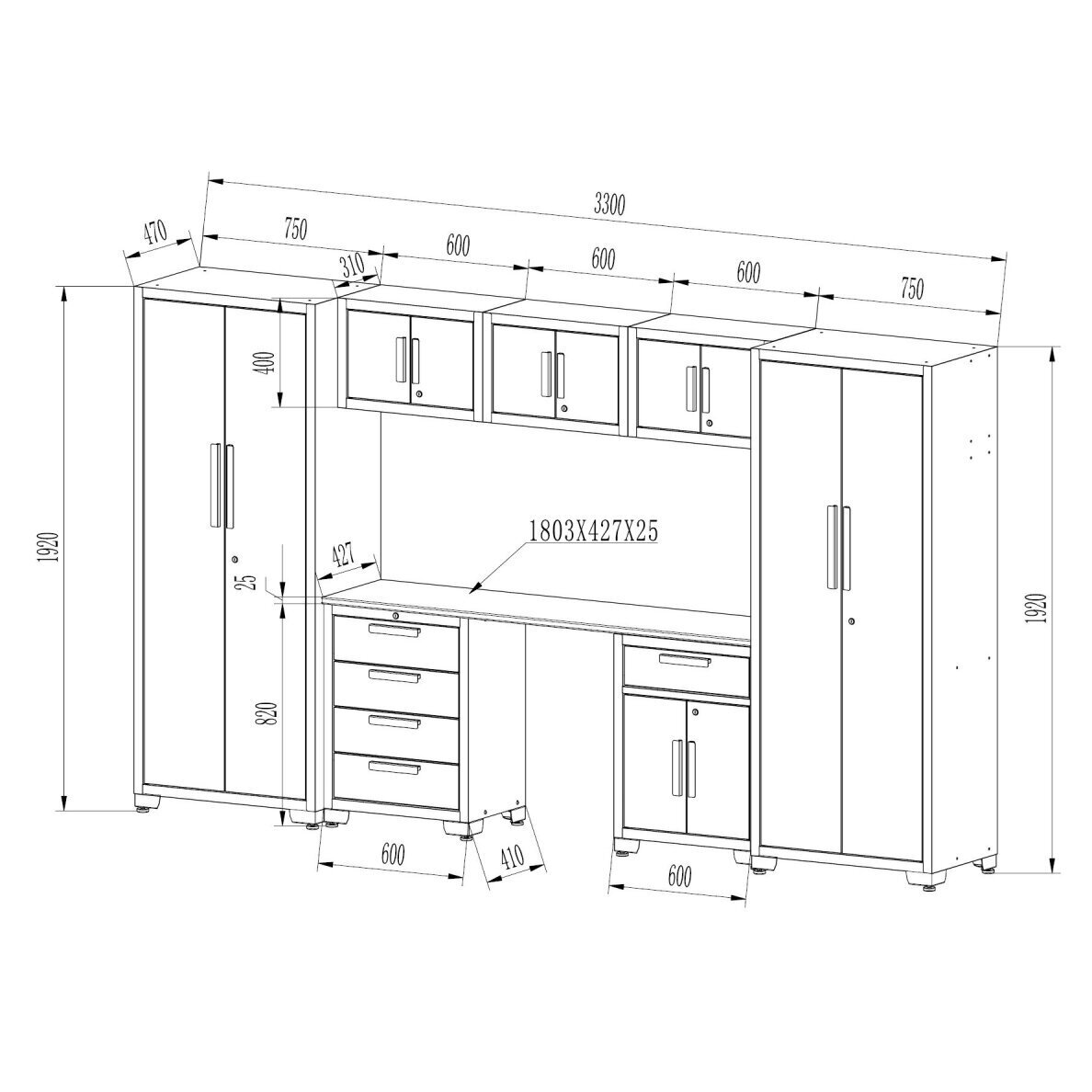 Įrankių spintelių komplektas TRPKGZ30231102B 3
