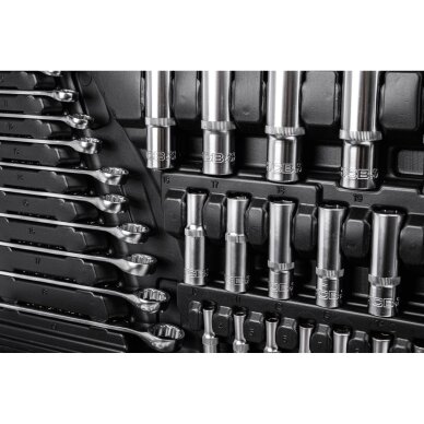 Įrankių rinkinys su veržliarakčiais 218vnt. 1/4" 3/8" 1/2" 7 Įrankių rinkinys su veržliarakčiais 218vnt. 1/4" 3/8" 1/2" 7