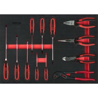 Įrankių vežimėlis su įrankiais. Bėgeliai su guoliais 215vnt. 7 stalčiai KsTools RACING LINE + priedai 3