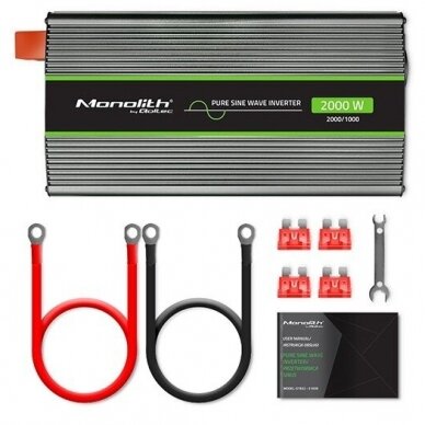 Įtampos keitiklis Qoltec Pure Sine Wave Monolith 1000W 12-24V 2 Įtampos keitiklis Qoltec Pure Sine Wave Monolith 1000W 12-24V 2