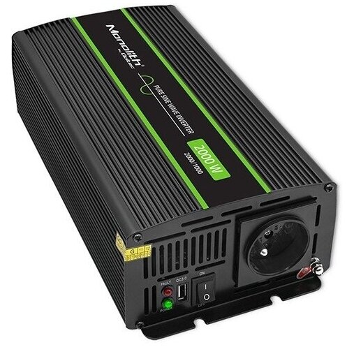 Įtampos keitiklis Qoltec Pure Sine Wave Monolith 1000W 12-24V Įtampos keitiklis Qoltec Pure Sine Wave Monolith 1000W 12-24V