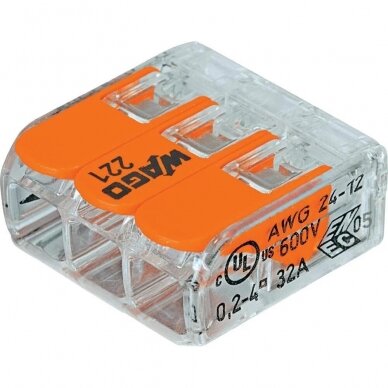 Jungtis WAGO 3x0.2-4mm2 Jungtis WAGO 3x0.2-4mm2