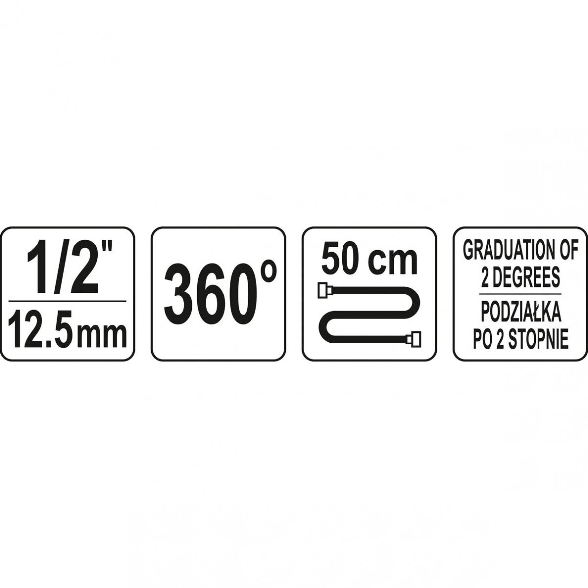 Kampinis matuoklis su spaustuku 1/2" YT-05933 4 Kampinis matuoklis su spaustuku 1/2" YT-05933 4