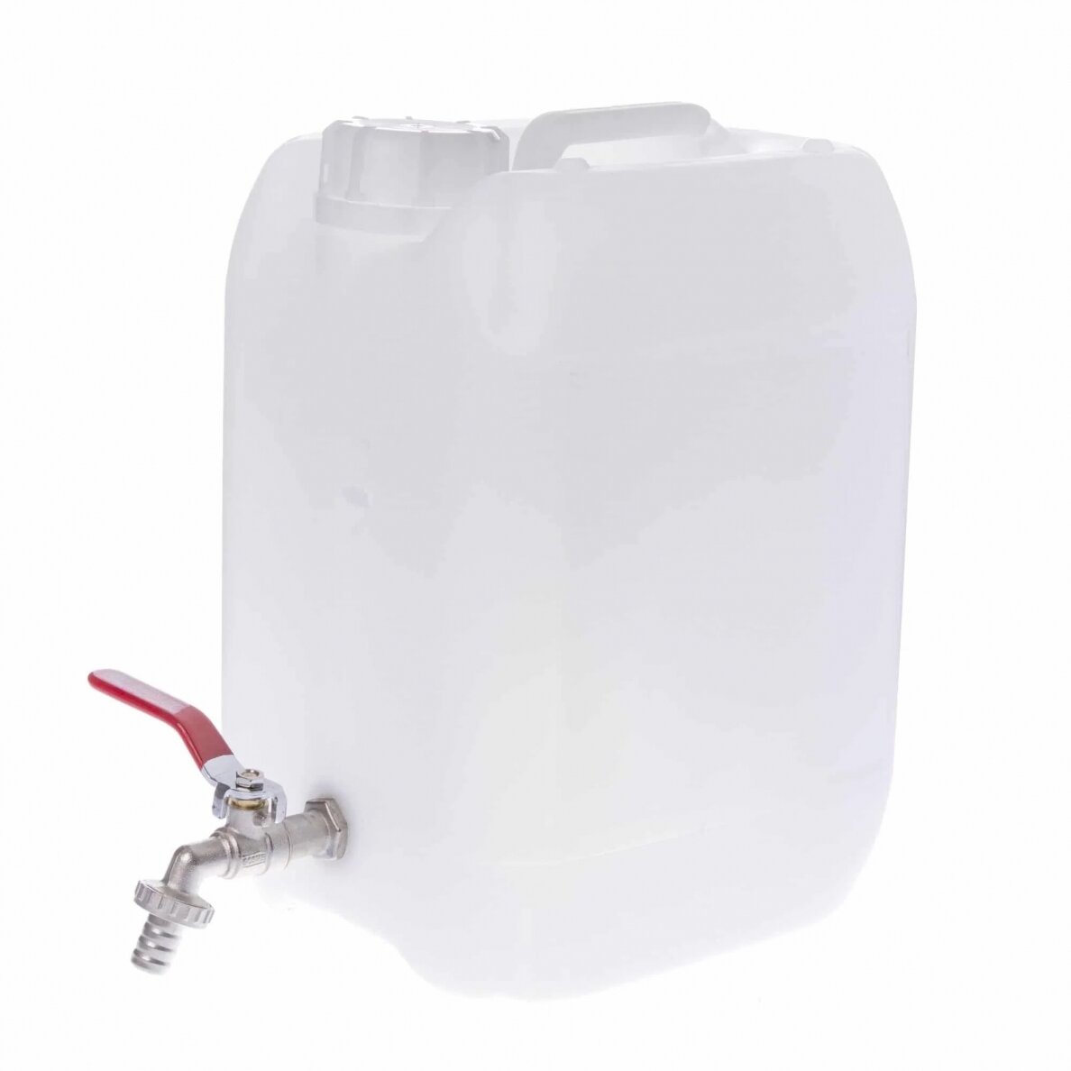 Kanistras plastikinis baltas su kraneliu 20L Kanistras plastikinis baltas su kraneliu 20L