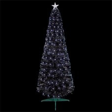 Kalėdinė eglutė LED su fibra balta 210cm