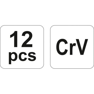 Kaiščių išmušėjų ir kaltų rinkinys 12vnt. 3 Kaiščių išmušėjų ir kaltų rinkinys 12vnt. 3