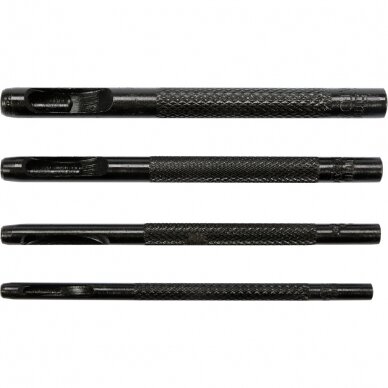 Skylių išmušėjų odoje rinkinys 4vnt. 2-5mm Skylių išmušėjų odoje rinkinys 4vnt. 2-5mm