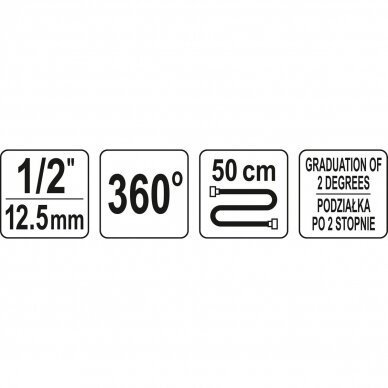Kampinis matuoklis su spaustuku 1/2" YT-05933 4