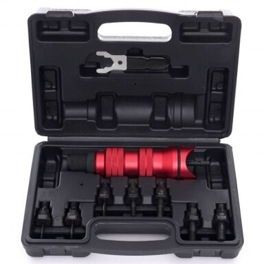 Kniediklis–adapteris suktukui srieginėms kniedėms M3-M10 9vnt. KD10554 Kniediklis–adapteris suktukui srieginėms kniedėms M3-M10 9vnt. KD10554