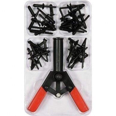 Kniediklis plastikinėms kniedėms 41vnt. YATO 1 Kniediklis plastikinėms kniedėms 41vnt. YATO 1
