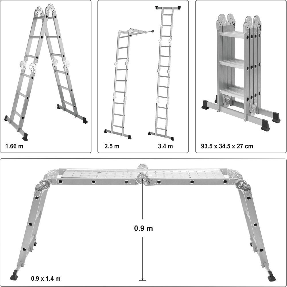 Daugiafunkcinės kopėčios / platforma 3.4m 2 Daugiafunkcinės kopėčios / platforma 3.4m 2