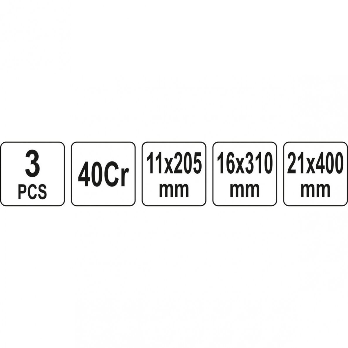 Montiruočių su rankena rinkinys 3vnt. 205-310-400mm 4