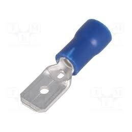Laido antgalis mėlynas 6.3mm 1.5-2.5mm2 Laido antgalis mėlynas 6.3mm 1.5-2.5mm2