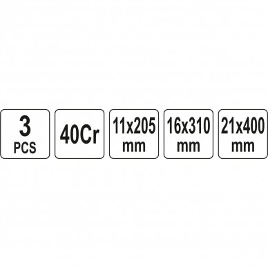 Montiruočių su rankena rinkinys 3vnt. 205-310-400mm 4 Montiruočių su rankena rinkinys 3vnt. 205-310-400mm 4