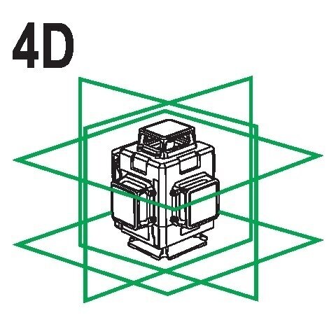 Lazerinis nivelyras A+16 linijų žaliu spinduliu 4D su priedais YT-30417 8