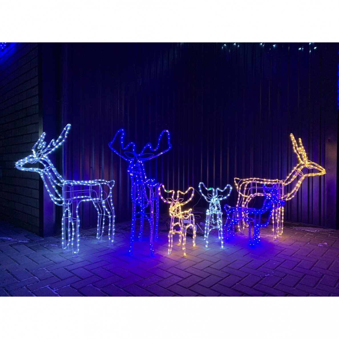 LED elnias 3D 63x15x30 Baltas / Mėlynas / Geltonas + 25% greitai mirksinčios baltos spalvos 1 LED elnias 3D 63x15x30 Baltas / Mėlynas / Geltonas + 25% greitai mirksinčios baltos spalvos 1