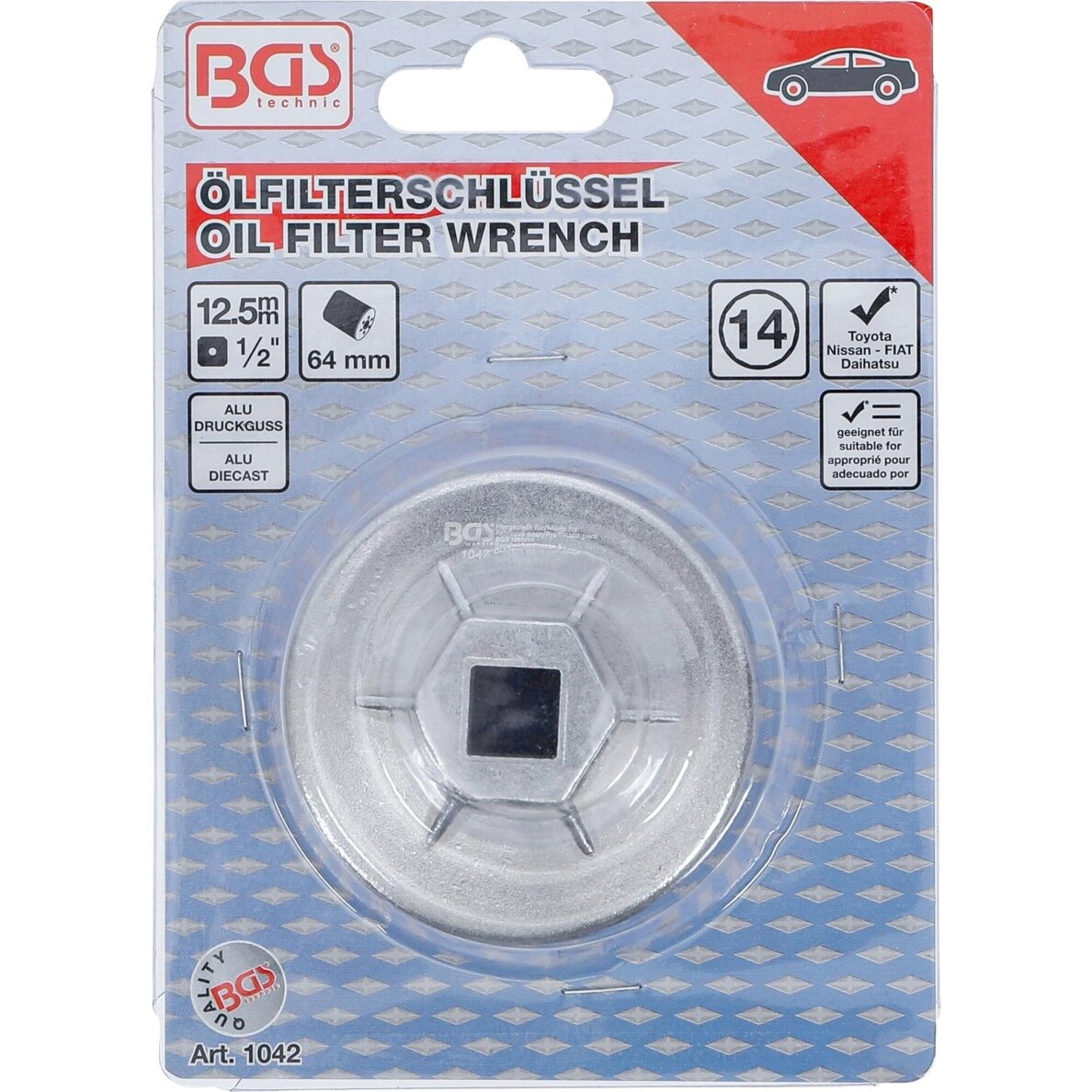 Galvutė tepalo filtrui 1/2" 64mm 14 kampų Daihatsu, Fiat, Nissan, Toyota 1042 3 Galvutė tepalo filtrui 1/2" 64mm 14 kampų Daihatsu, Fiat, Nissan, Toyota 1042 3
