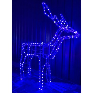 LED elnias 3D 95x25x110 Baltas / Mėlynas / Geltonas + 25% greitai mirksinčios baltos spalvos LED elnias 3D 95x25x110 Baltas / Mėlynas / Geltonas + 25% greitai mirksinčios baltos spalvos