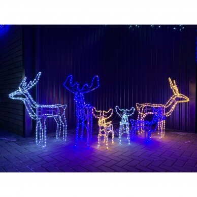 LED elnias 3D 63x15x30 Baltas / Mėlynas / Geltonas + 25% greitai mirksinčios baltos spalvos 1 LED elnias 3D 63x15x30 Baltas / Mėlynas / Geltonas + 25% greitai mirksinčios baltos spalvos 1