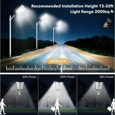 LED lauko šviestuvas su saulės elementais 320W 2 LED lauko šviestuvas su saulės elementais 320W 2