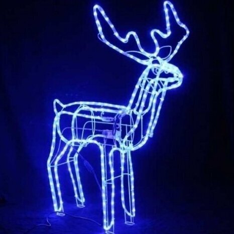 LED elnias 3D judančia galva 95x25x110 Baltas / Mėlynas + 25% greitai mirksinčios baltos spalvos LED elnias 3D judančia galva 95x25x110 Baltas / Mėlynas + 25% greitai mirksinčios baltos spalvos