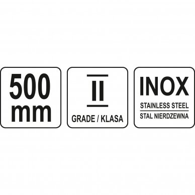 Liniuotė plieninė 500mm 1 Liniuotė plieninė 500mm 1