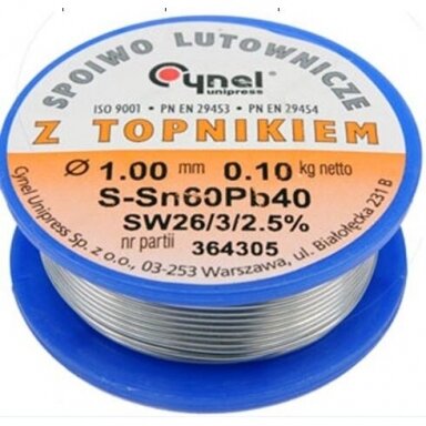 Lydmetalio viela su fliusu Ø 1mm 100g Lydmetalio viela su fliusu Ø 1mm 100g
