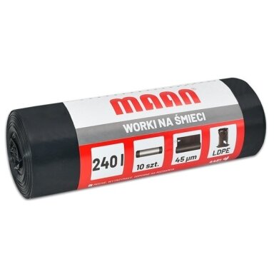 Maišai šiukšlėms 240l (10vnt.) juodi Maišai šiukšlėms 240l (10vnt.) juodi
