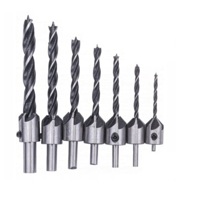 Medienos grąžtai su įgilinimu (3–10mm) 7vnt. S11542 Medienos grąžtai su įgilinimu (3–10mm) 7vnt. S11542