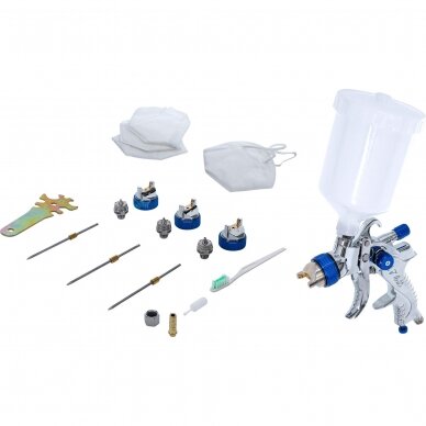 Mini dažymo pistoletas metalinis HVLP 1.4, 1.7, 2mm Mini dažymo pistoletas metalinis HVLP 1.4, 1.7, 2mm