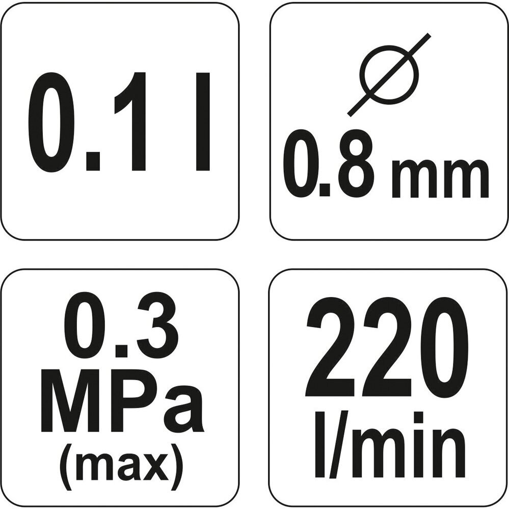 Mini dažymo pistoletas metalinis HVLP 0.8mm 3