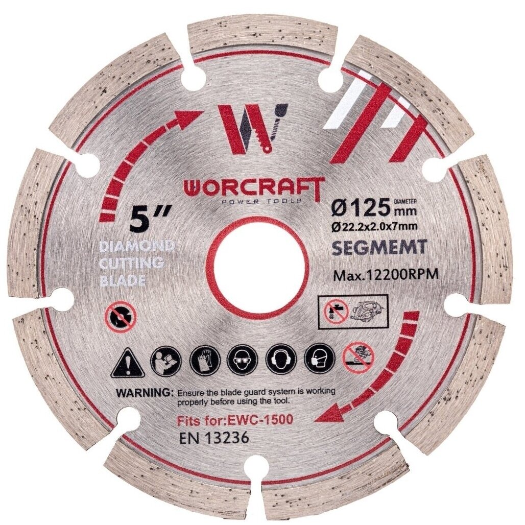 Mūro freza 125mm 1500W WORCRAFT 7