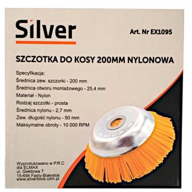 Nailoninis šepetys trinkelėms 200x25.4mm trimeriui EX1095 Nailoninis šepetys trinkelėms 200x25.4mm trimeriui EX1095