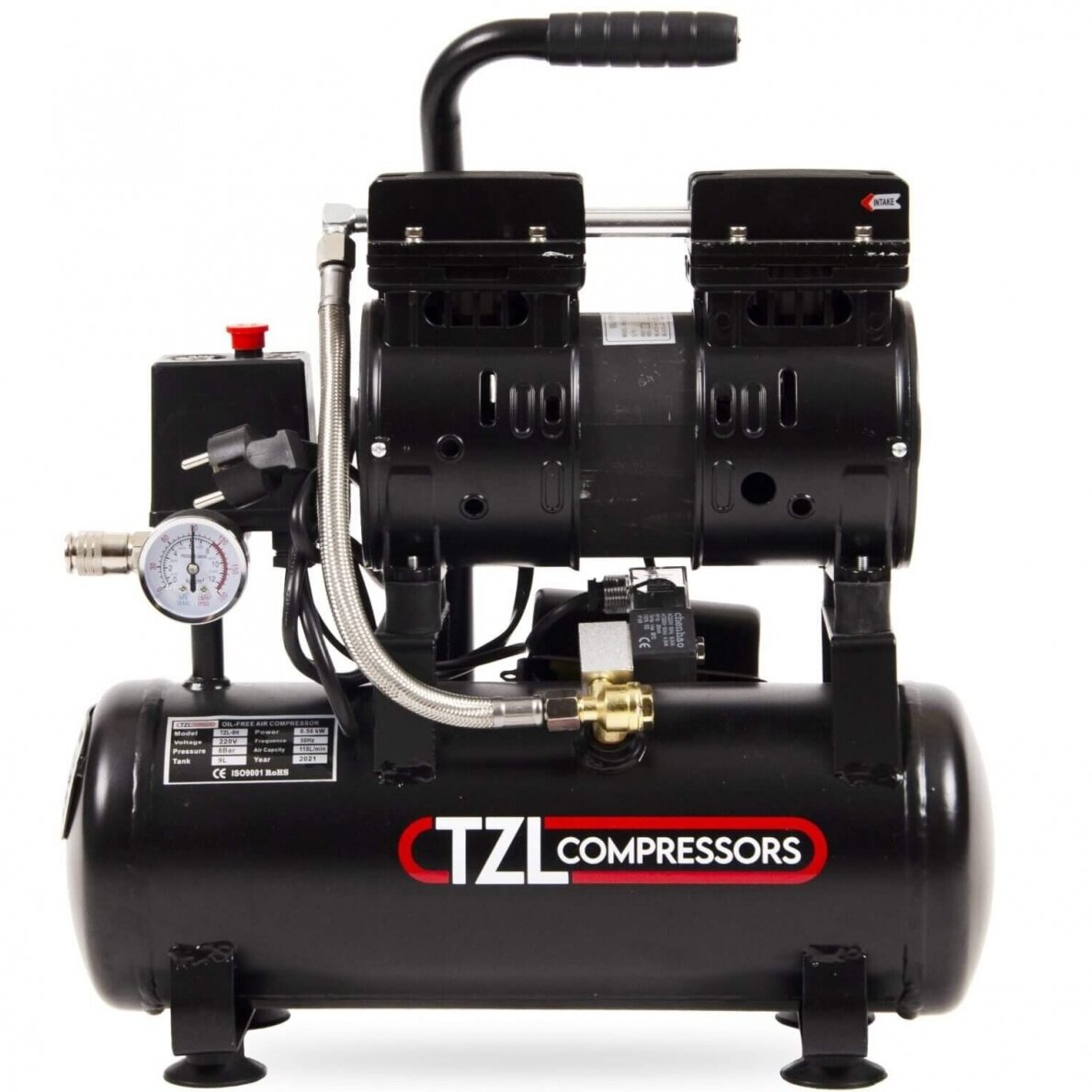 Oro kompresorius betepalinis 2 cilindrų 220V 9L. 110l/min Oro kompresorius betepalinis 2 cilindrų 220V 9L. 110l/min