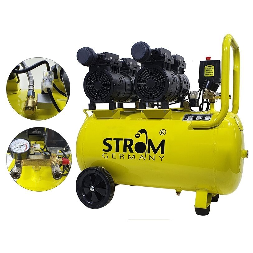 Oro kompresorius betepalinis 4 cilindrų 230V 50L. 1 Oro kompresorius betepalinis 4 cilindrų 230V 50L. 1