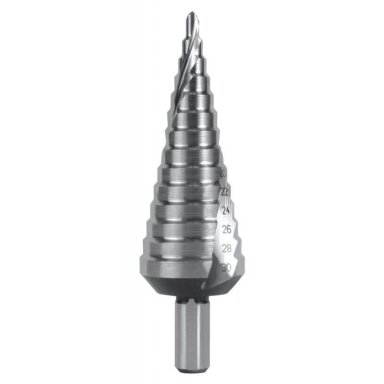 Pakopinis grąžtas 4-30mm HSS-Co5 Pakopinis grąžtas 4-30mm HSS-Co5