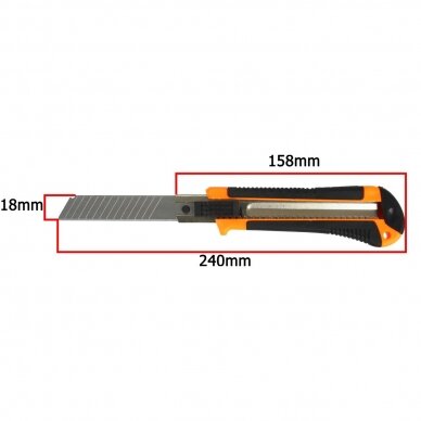 Peilis laužomomis geležtėmis 18mm 1 Peilis laužomomis geležtėmis 18mm 1