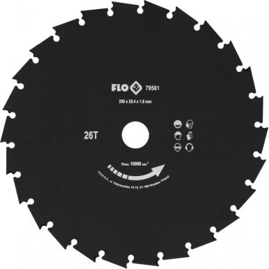 Diskas trimeriui 26 dantys 250mm 25.4mm Diskas trimeriui 26 dantys 250mm 25.4mm