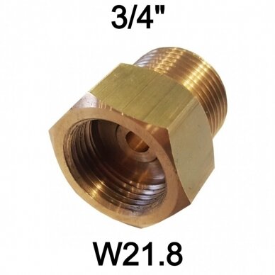 Perėjimas iš W21.8*1/14'' (balionas) į 3/4" (reduktorius) Perėjimas iš W21.8*1/14'' (balionas) į 3/4" (reduktorius)