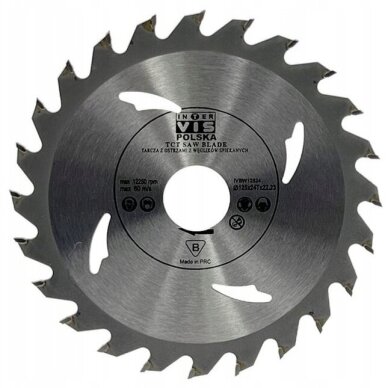 Pjūklas medžiui 125x22.2mm 24T Pjūklas medžiui 125x22.2mm 24T