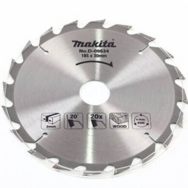 Pjūklas medžiui 185x30/20/16x2.0mm 20T 20° Pjūklas medžiui 185x30/20/16x2.0mm 20T 20°