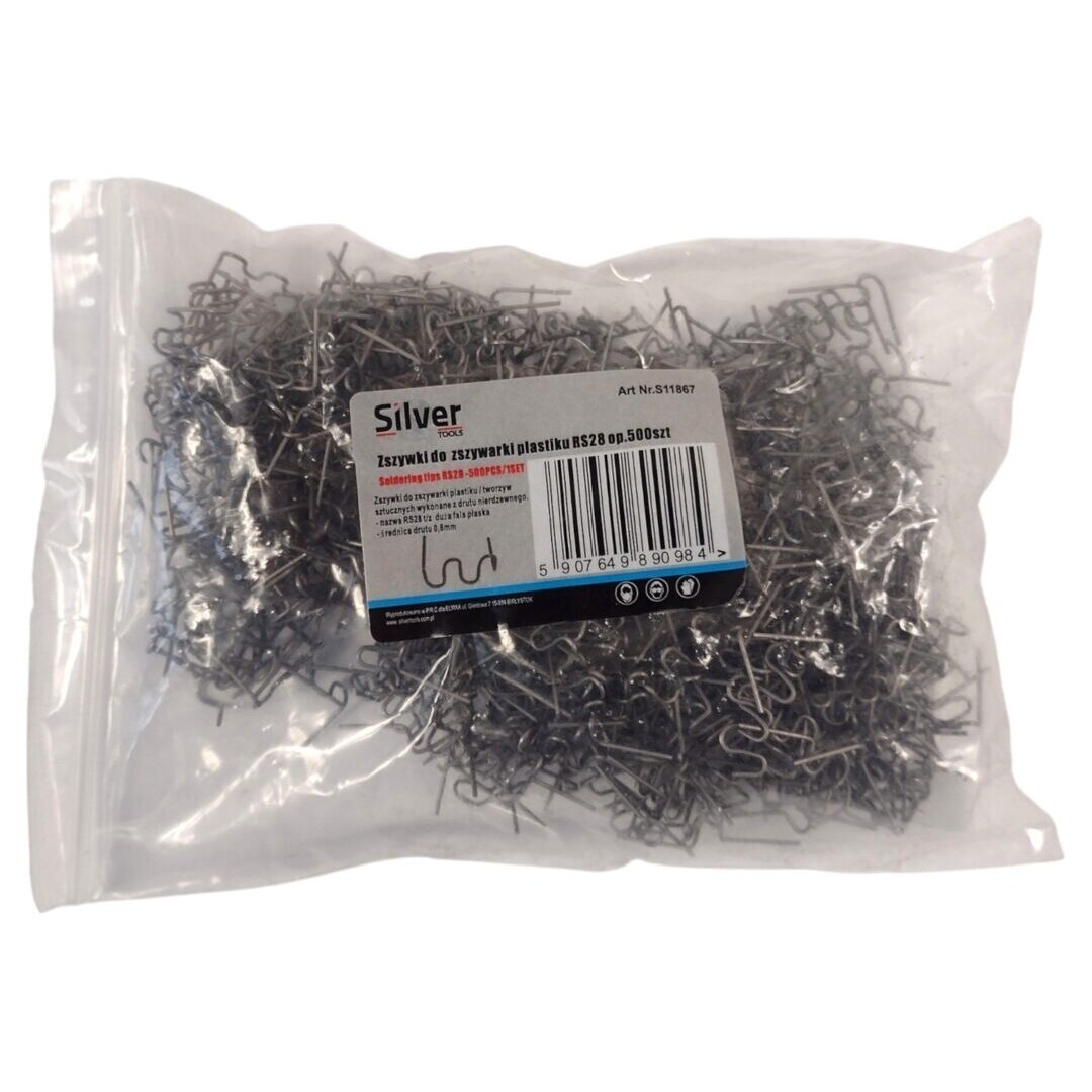Plastiko suvirinimo kabės banguotos 0.8mm 500vnt. S11867