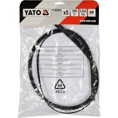 Plastiko suvirinimo juosta polipropilenas (PP) 2.5x5mm 5х1m YT-82303
