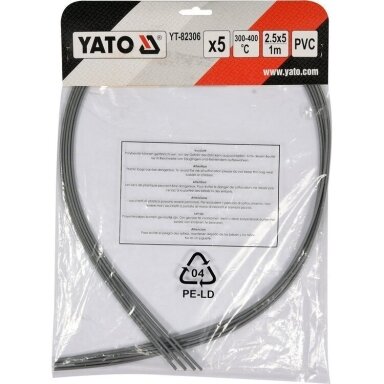 Plastiko suvirinimo juosta polivinilchloridas (PVC) 2.5x5mm 5х1m YT-82306