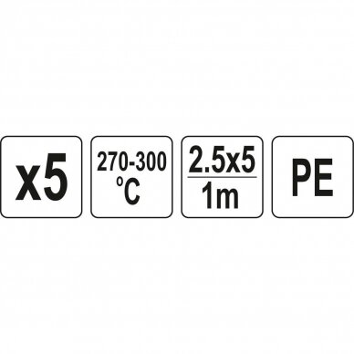 Plastiko suvirinimo juosta polietilenas (PE) 2.5x5mm 5х1m YT-82304 2