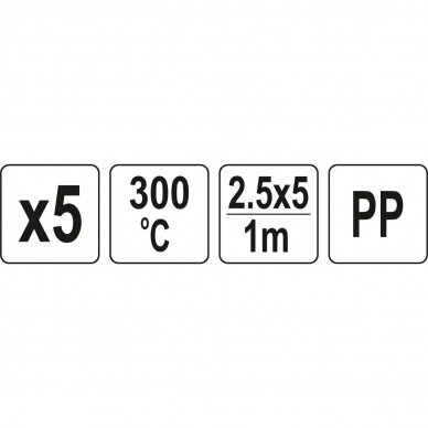 Plastiko suvirinimo juosta polipropilenas (PP) 2.5x5mm 5х1m YT-82303 2 Plastiko suvirinimo juosta polipropilenas (PP) 2.5x5mm 5х1m YT-82303 2