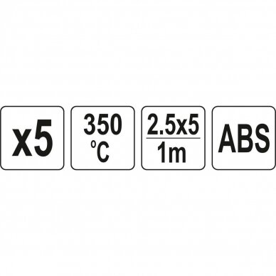 Plastiko suvirinimo juosta terpolimeras (ABS) 2.5x5mm 5х1m YT-82305 2 Plastiko suvirinimo juosta terpolimeras (ABS) 2.5x5mm 5х1m YT-82305 2