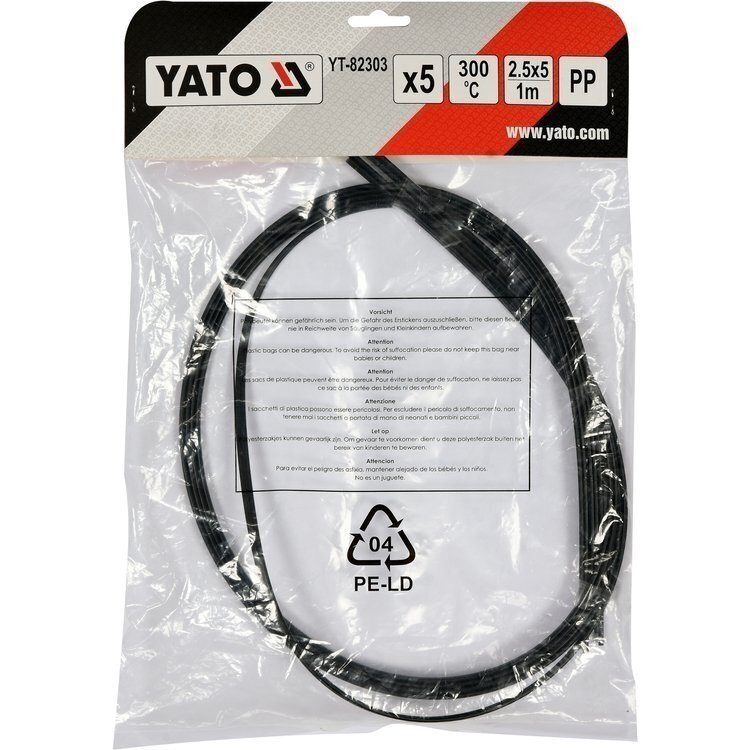 Plastiko suvirinimo juosta polipropilenas (PP) 2.5x5mm 5х1m YT-82303
